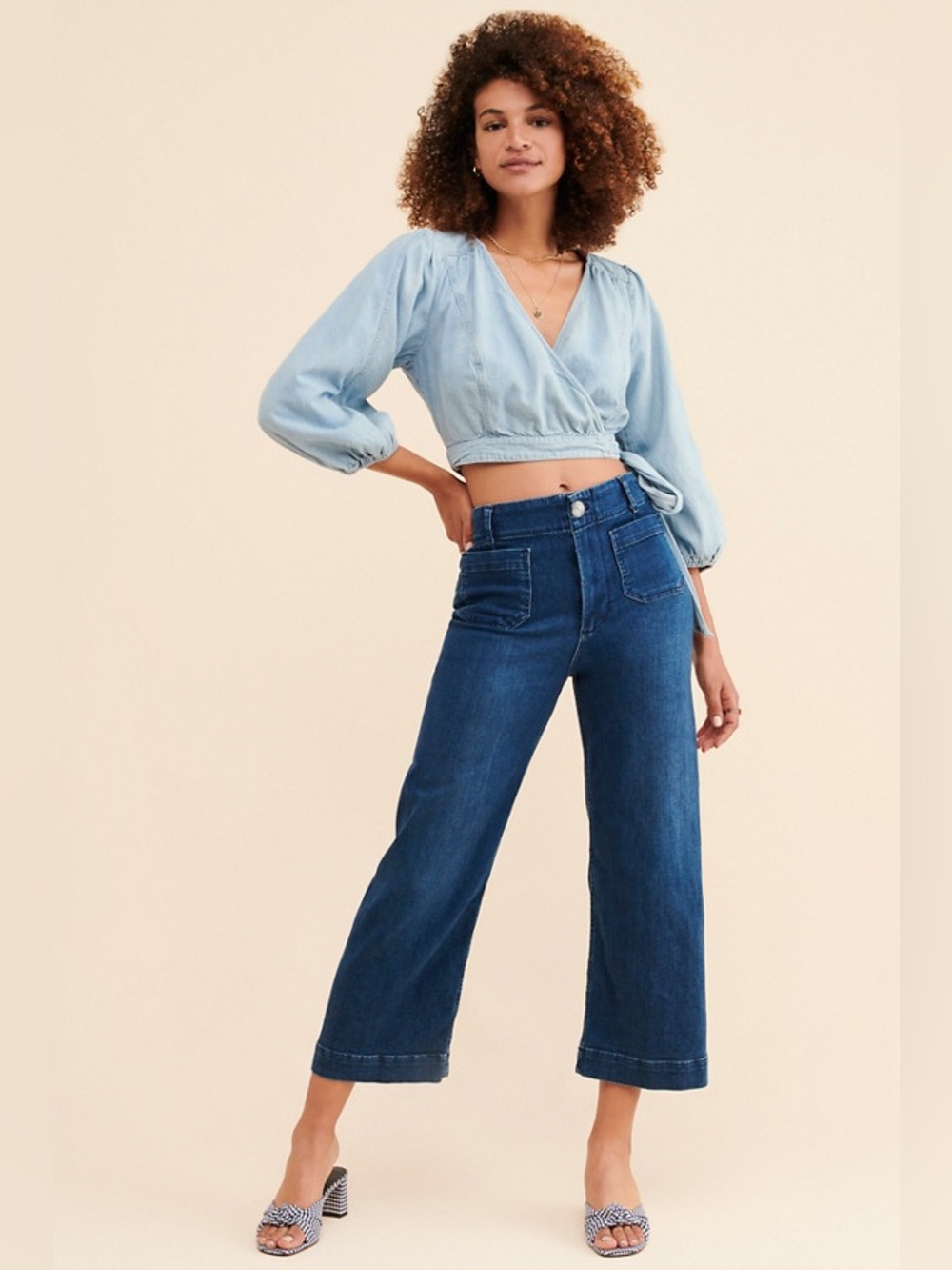 Pilcro - The Skipper Cropped Wide Leg Jeans - Size 26